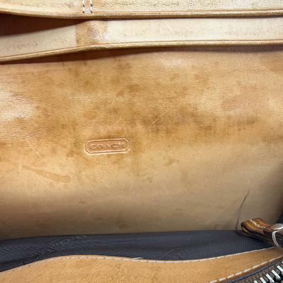 Coach Signature C Brown Canvas Leather Slim Wallet - Picture 7 of 8